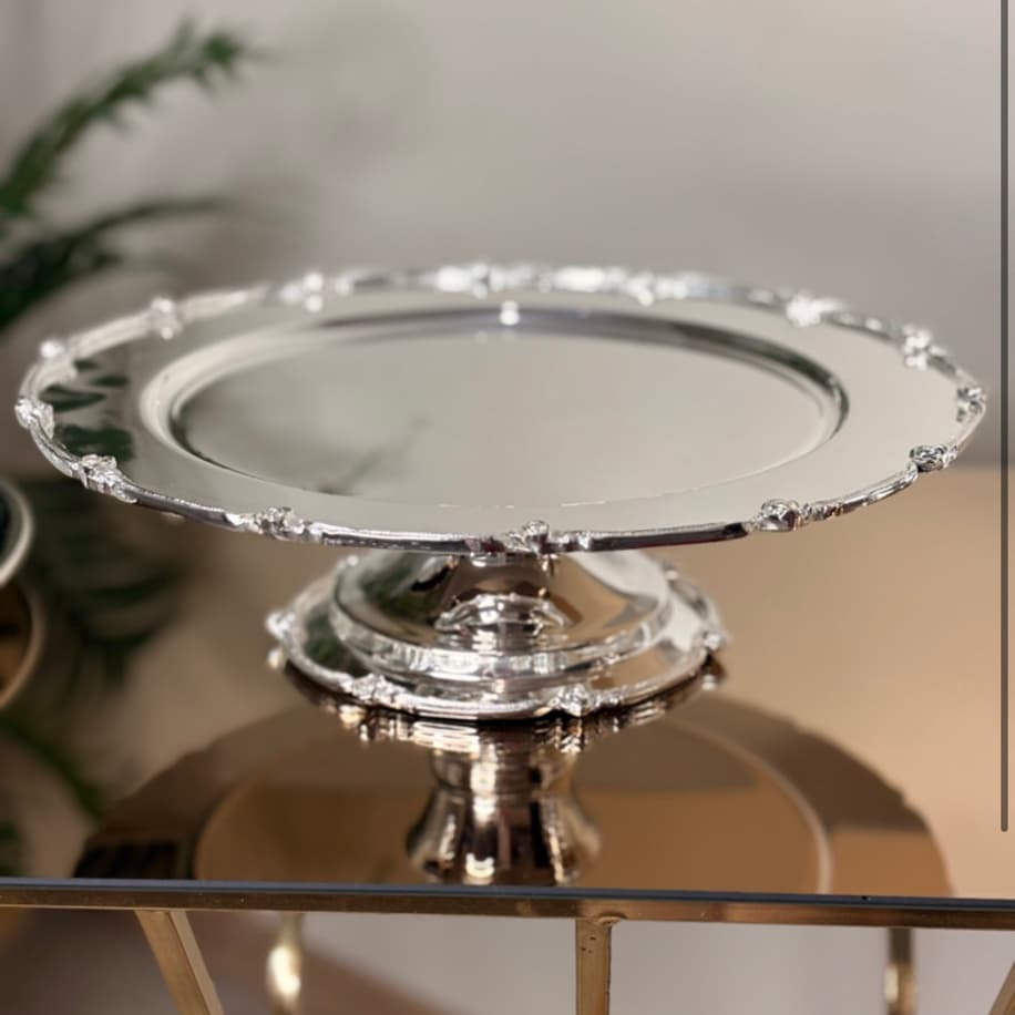 Pirinç Gül Bordürlü Ayaklı Sunumluk