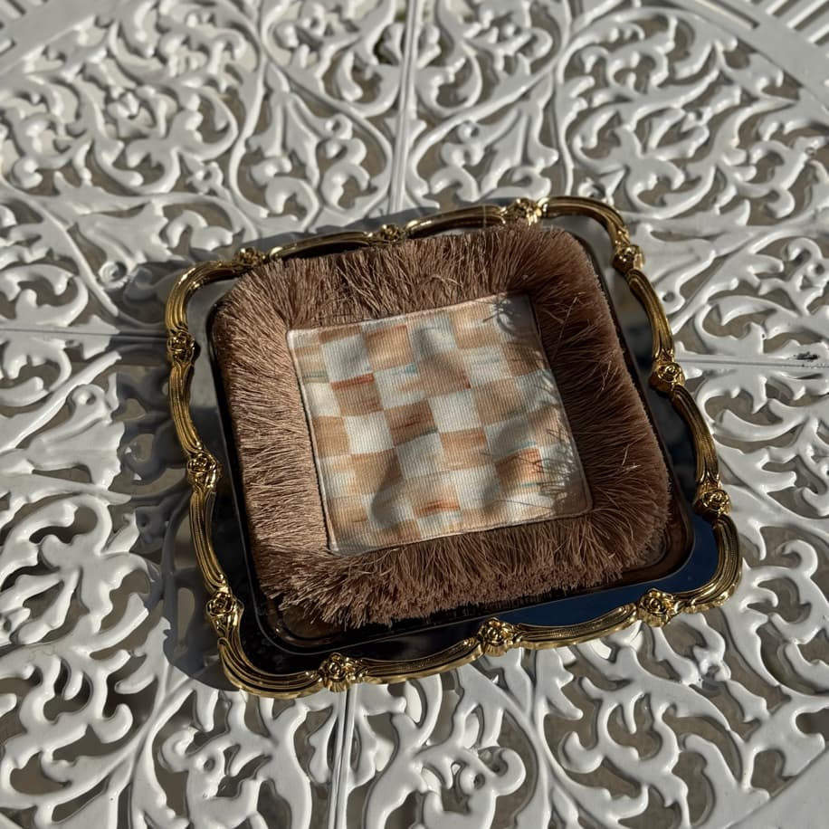 Mocha Damalı Püsküllü Peçete