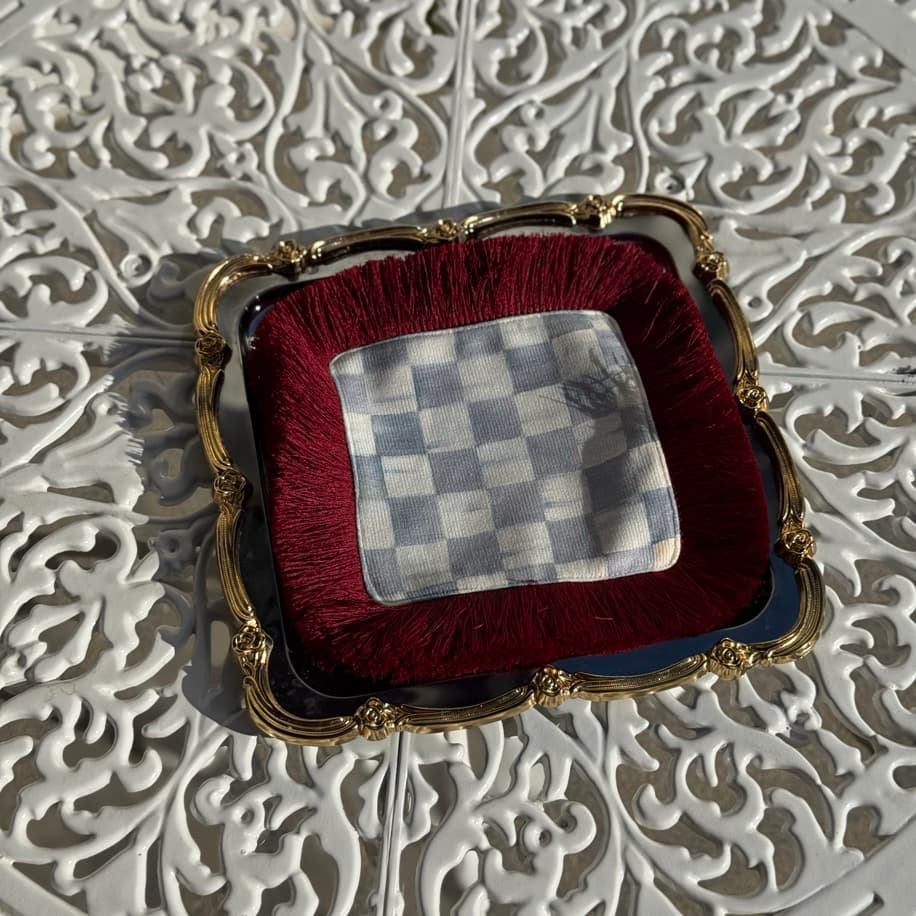 Gri Damalı Püsküllü Peçete